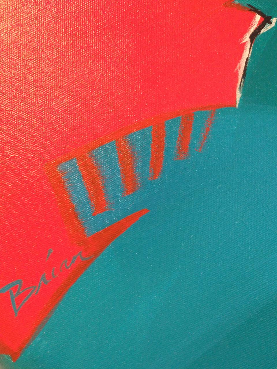 " Inner Circle " Origineel Acrylschilderij van Brian , diameter 90 cm