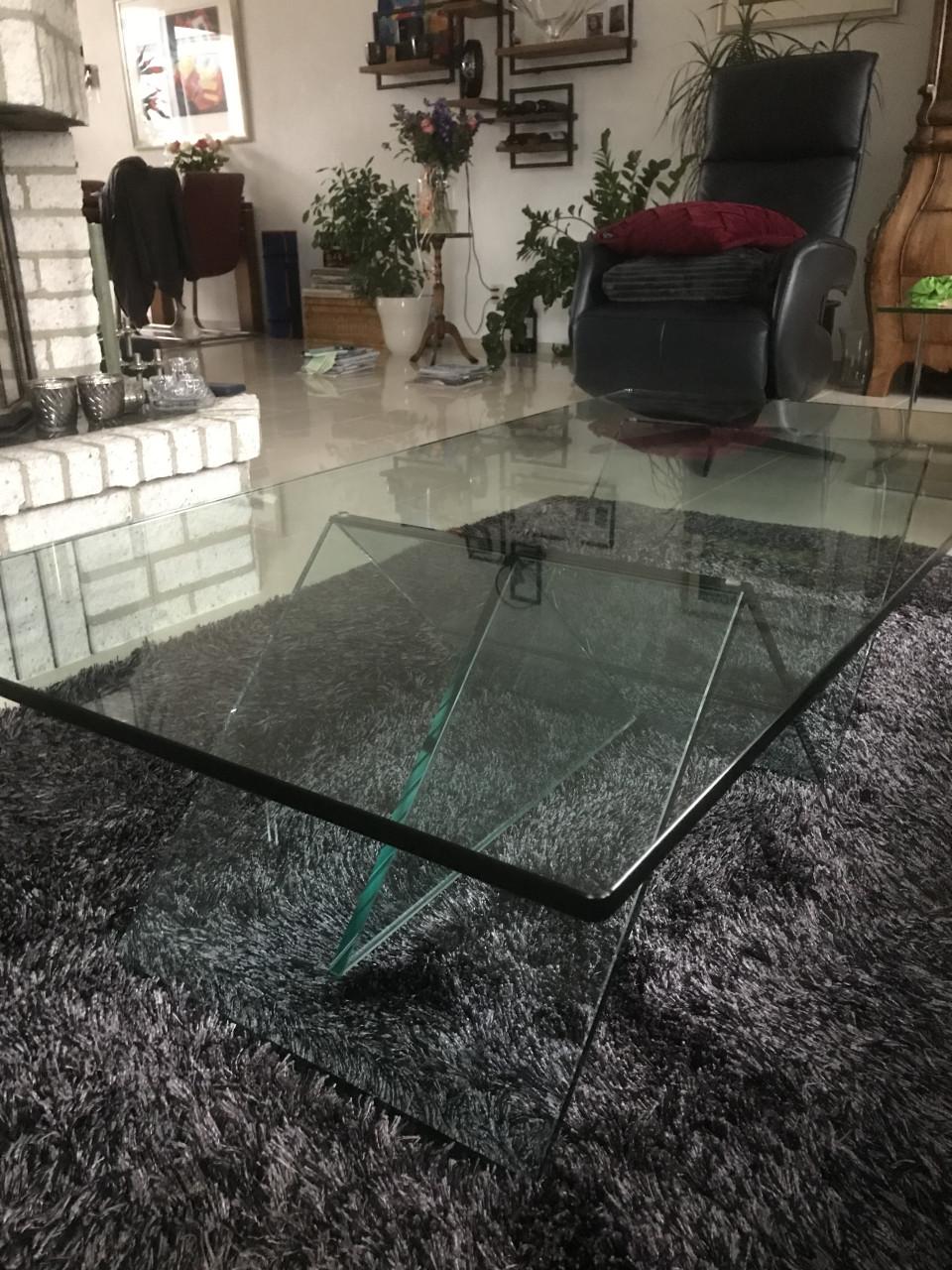 Te koop glazen salontafel