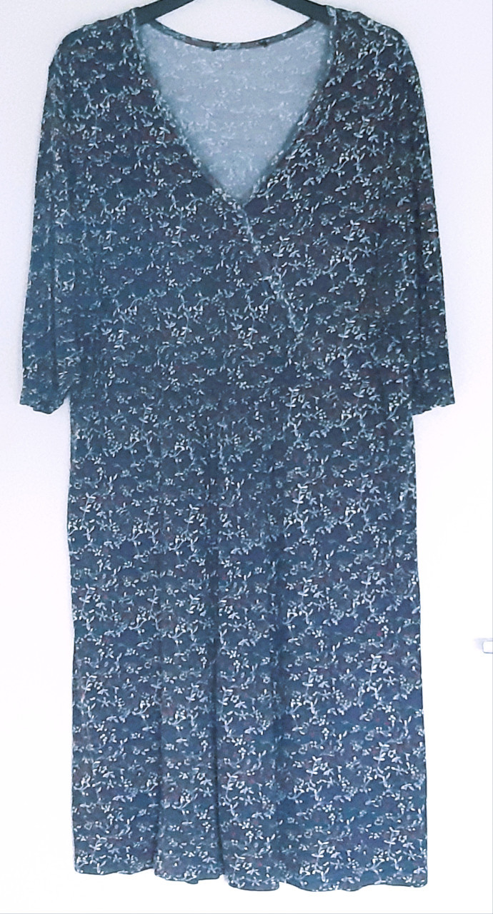Jurk blauw gebloemd maat XXXL