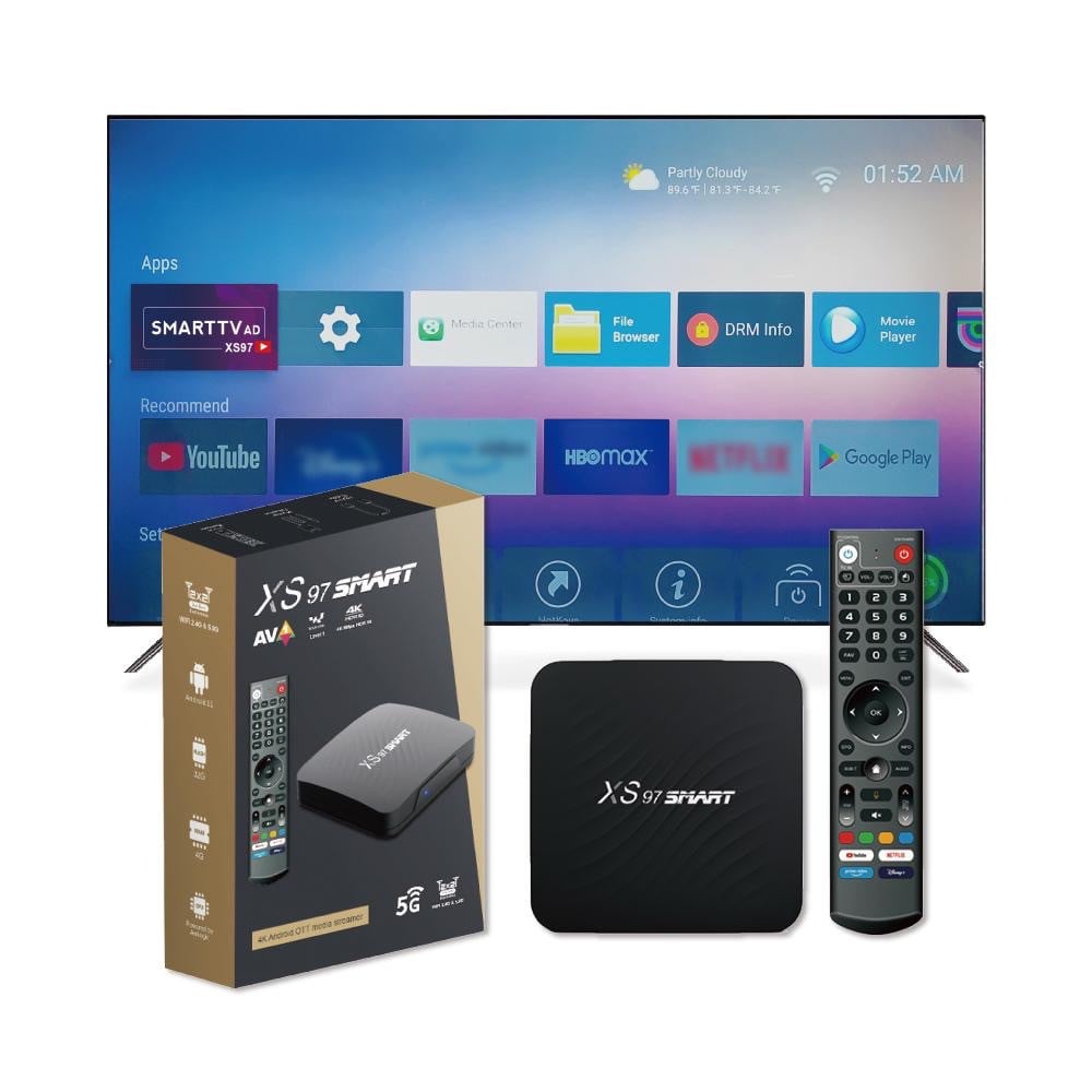 XS97 Android smart tv box inclusief 1 jaar kijken