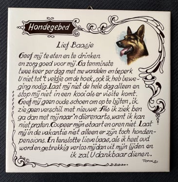 TEGELTJESWIJSHEID : HONDEGEBED !!