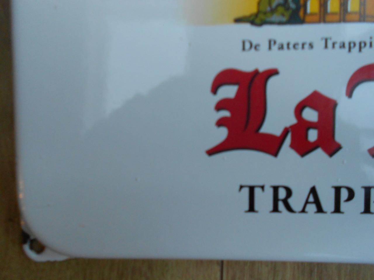 La trappe trappistenbier emaille reclamebord.