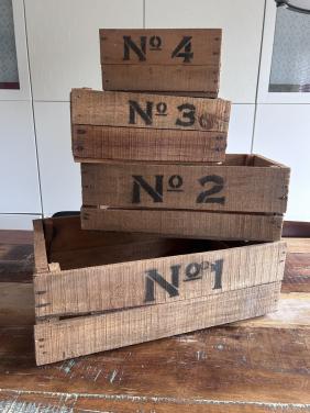 Set van decoratieve houten kisten
