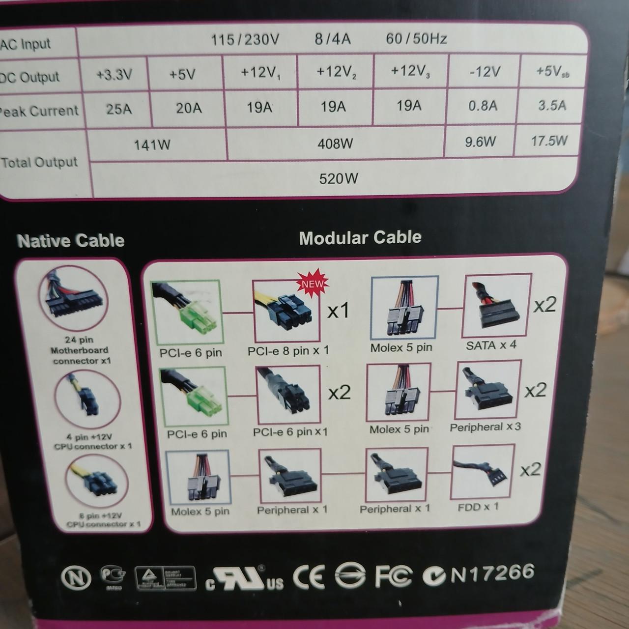 Cooler Master Real Power M520 voeding