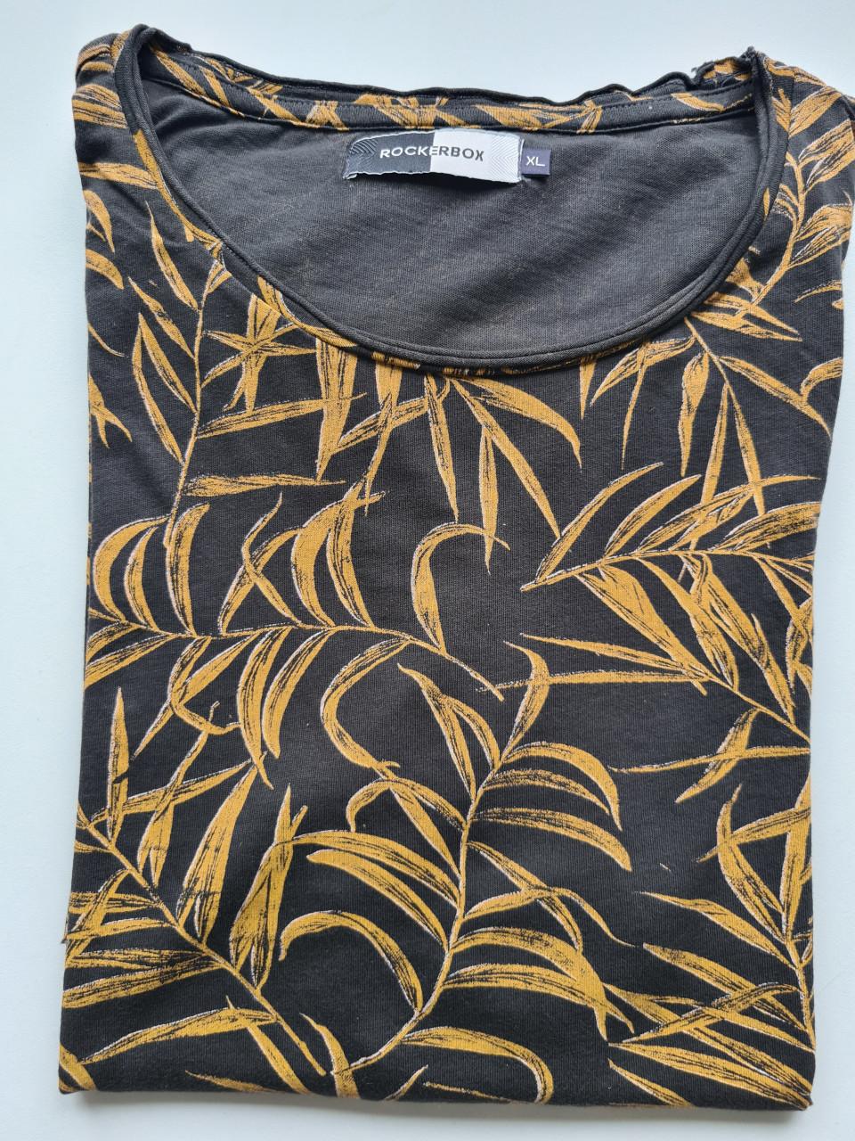 Rockerbox zwart / okergeel T-shirt  Maat XL