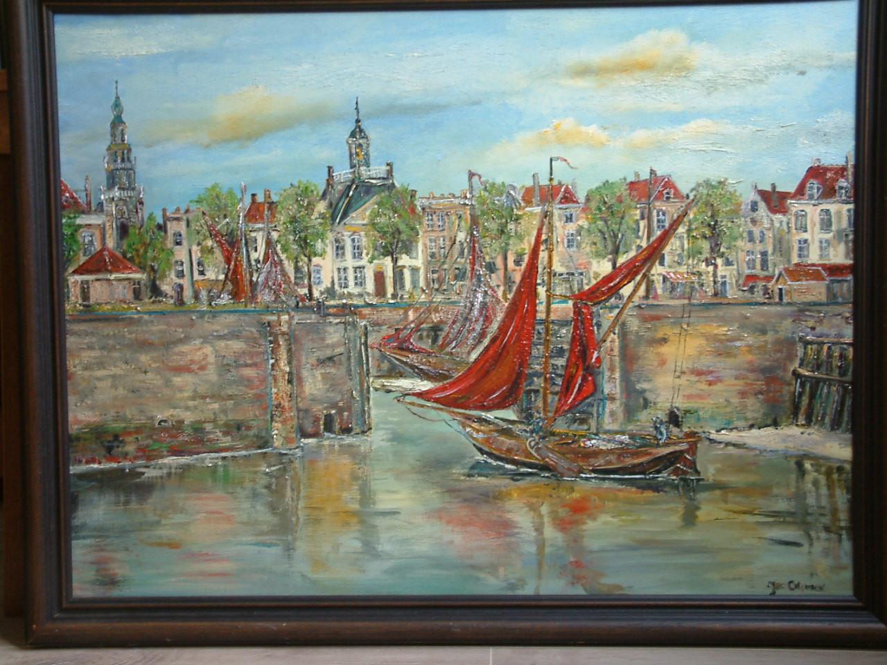 Vissers - Vissers vrouwen  schilderijen   Jac Caljouw  Arnemuiden