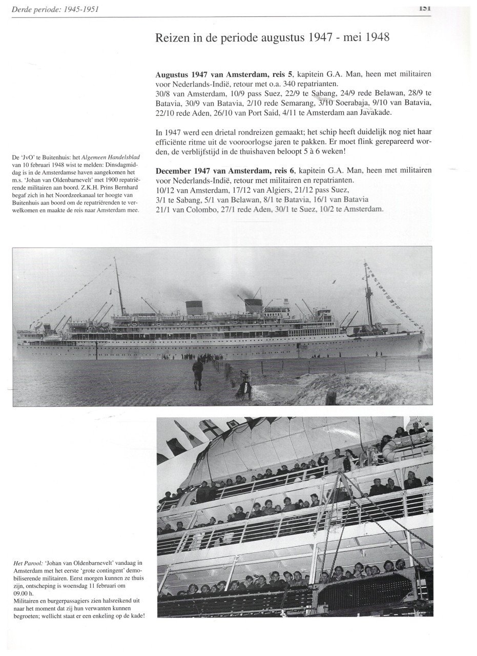 De Johan van Oldenbarnevelt. een schip met 6 levens.