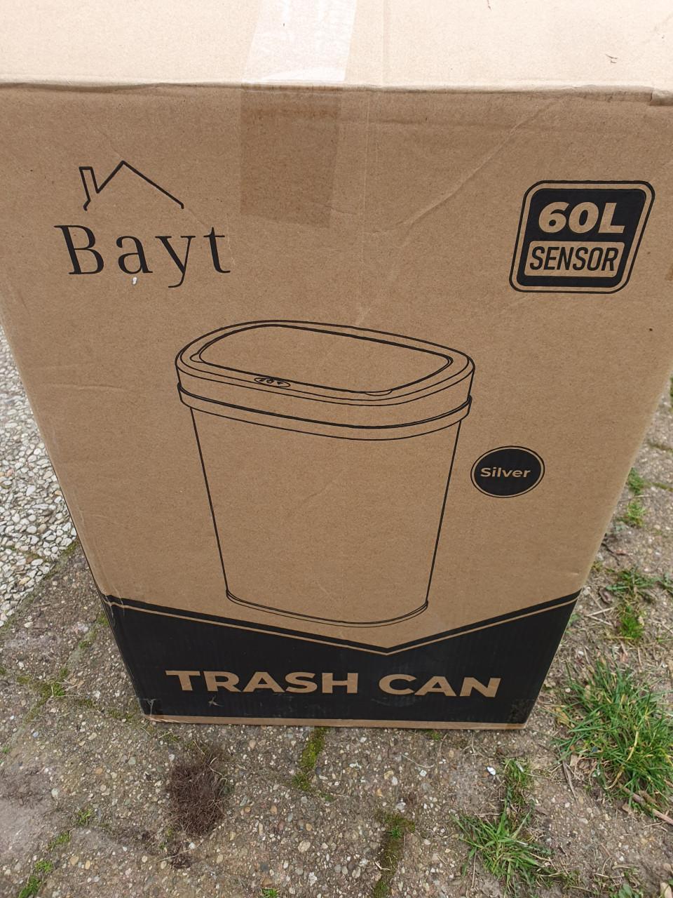 Bayt prullenbak met sensor – 60 L zilver | beschadigd