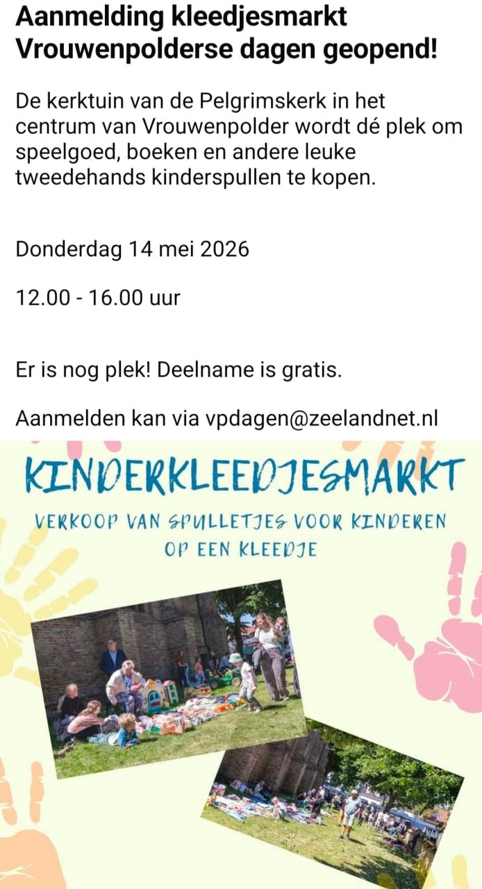 Vrouwenpolderse dagen. Kinder kleedjes markt