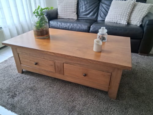 Massief eiken salontafel