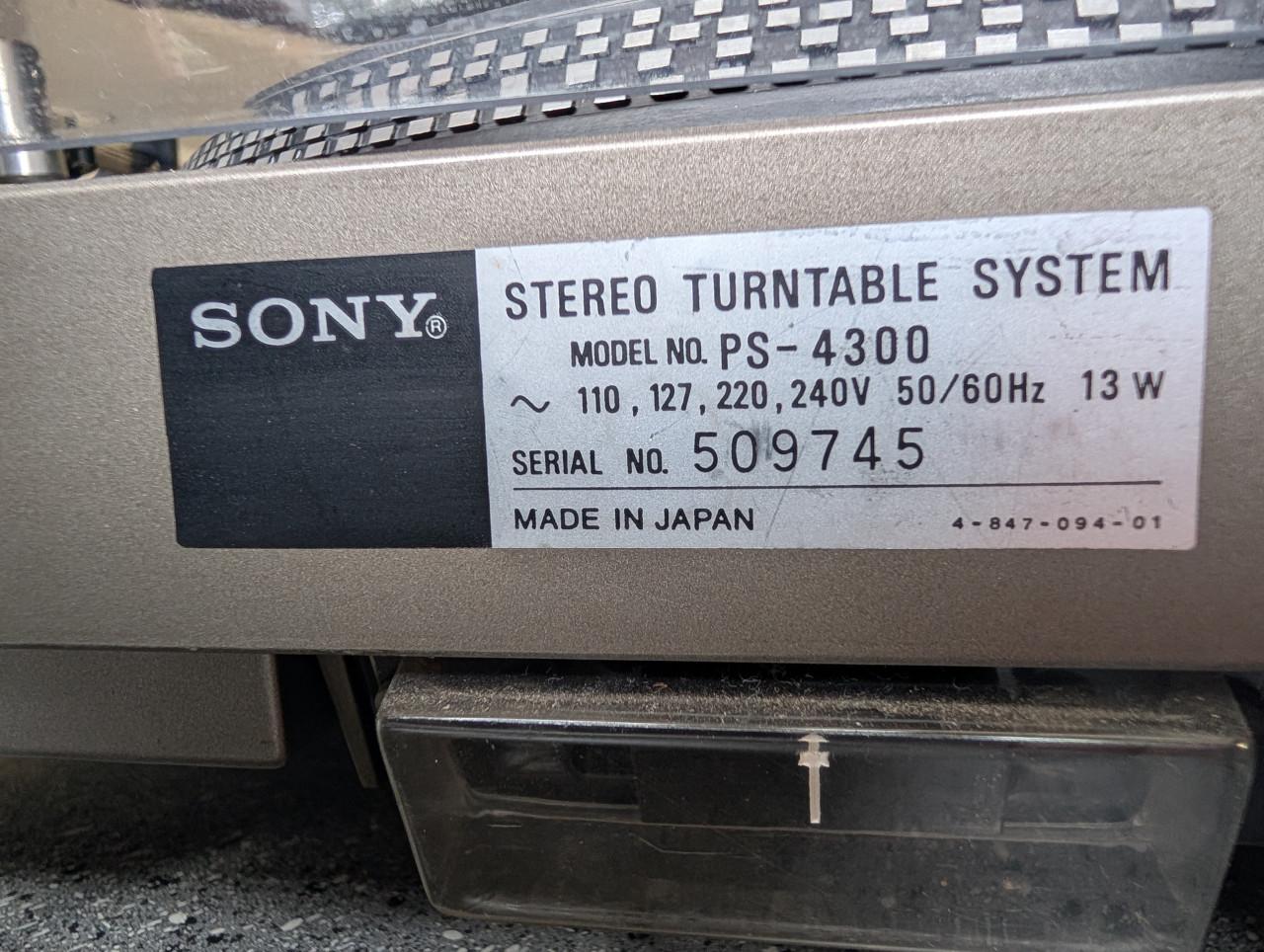 Platenspeler Sony ps4300 met AT element
