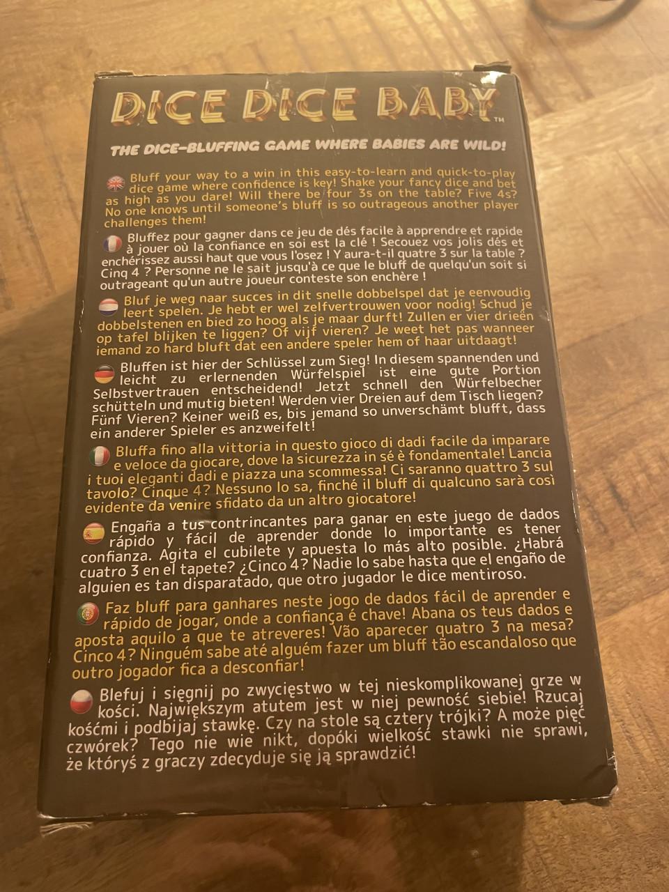 Nieuw dice dice baby spel voor volwassenen