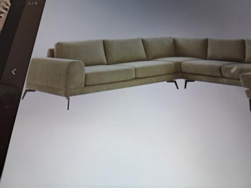 Groene, stoffen hoekbank