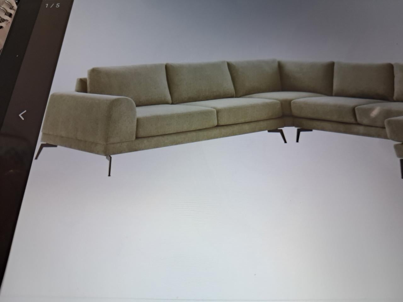 Groene, stoffen hoekbank