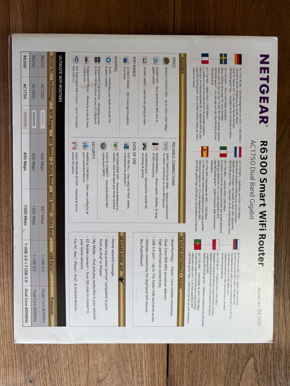 Netgear R6300 Smart WiFi Router krachtige AC1750 Dual Band Gigabit router.