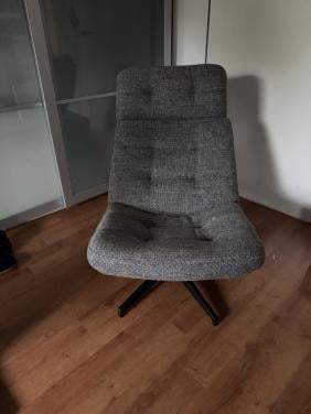 HAVBERG LEJDE grijs/zwart Fauteuil. (draaifauteuil)