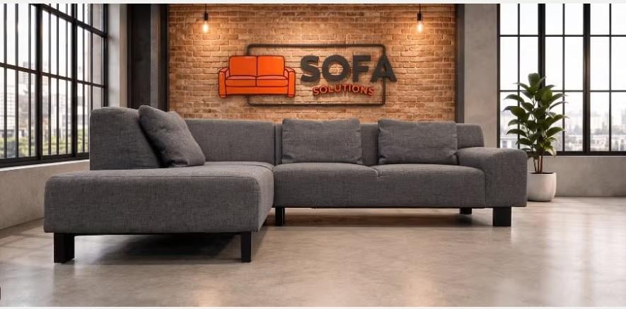 Moderne Grijze Hoekbank-Diepe Zit & Luxe Comfort-Gratis Levering