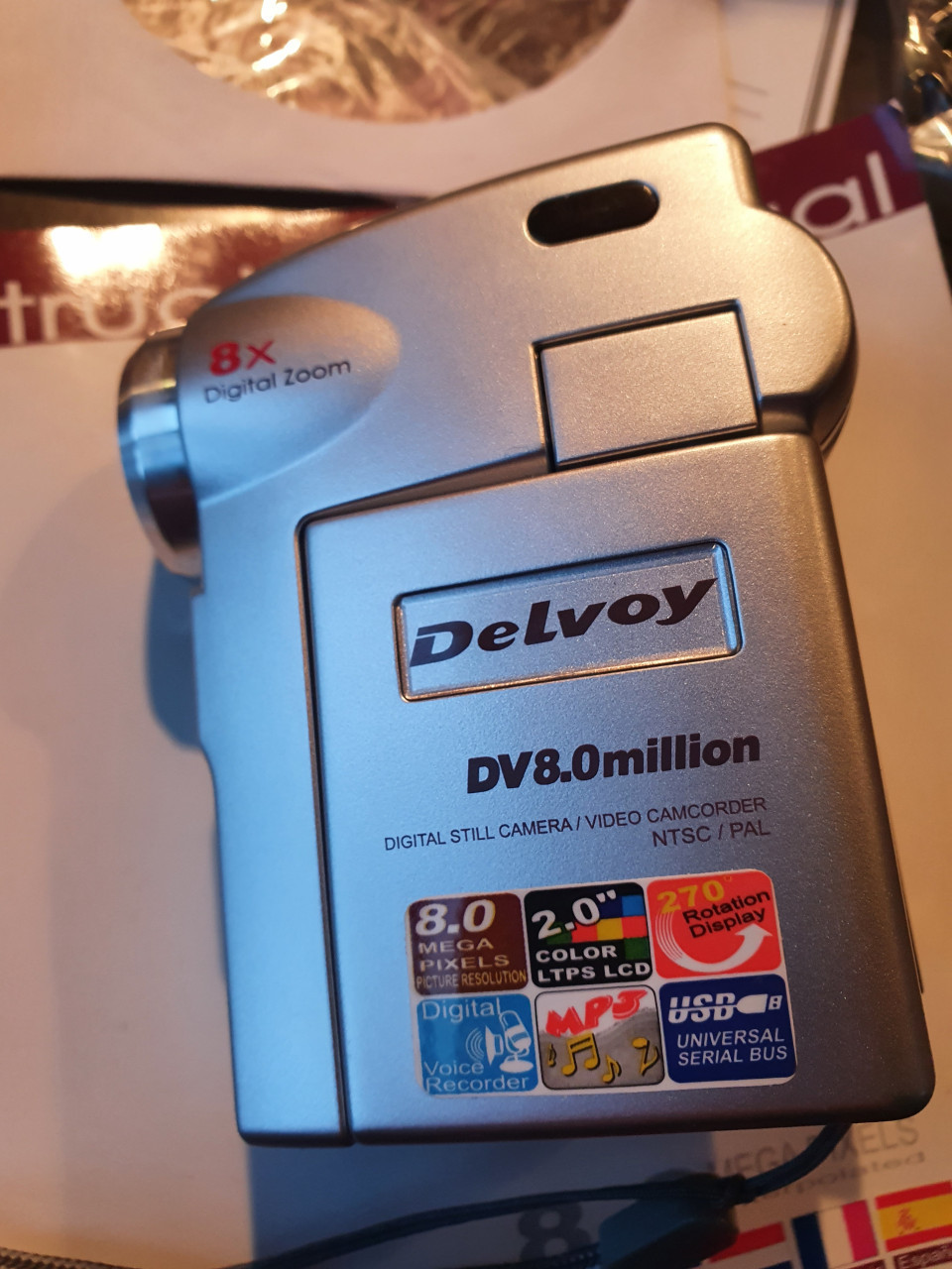 Zgan kleine digitale complete video/ camcorder delvoy dv 8.0 million....