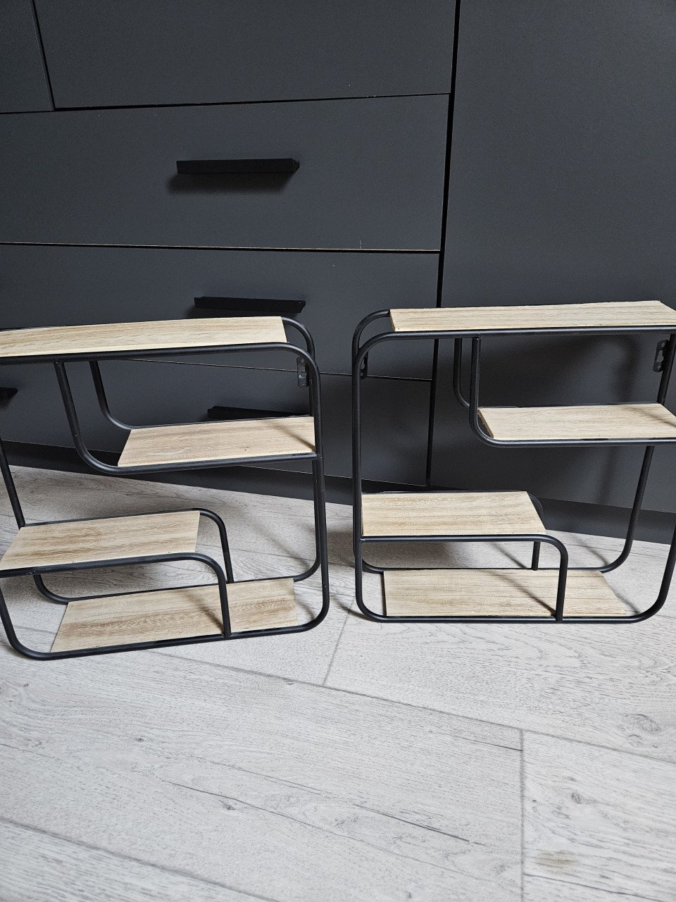 Decoratie rekjes 2 stuk hout ophangplank