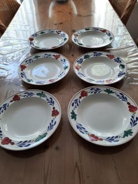 BOERENBONT PETRUS REGOUT - 6 SOEP /PASTA BORDEN - DIA 24,5 CM
