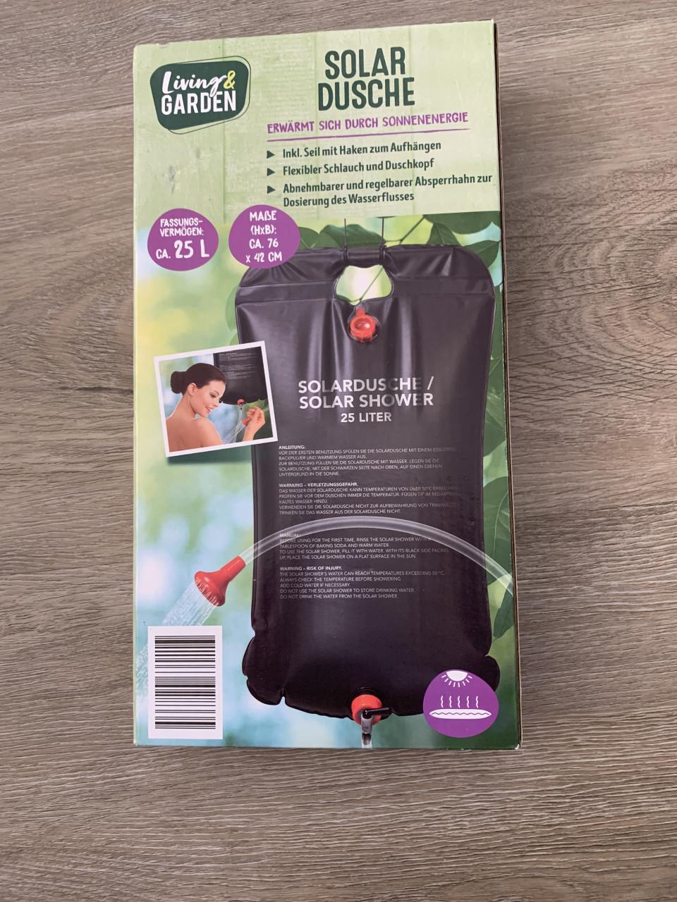 Nieuwe Living & Garden solardouche, ideaal voor kamperen, tuin of strand