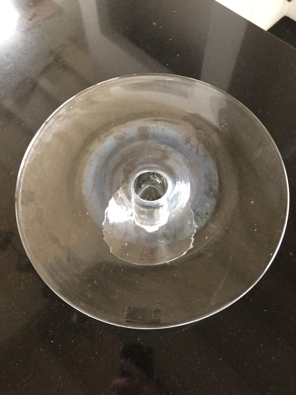 Mooie brocante glazen taartplateau. 25 cm