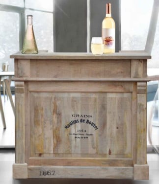 Gave BAR van massief Mango hout NIEUW