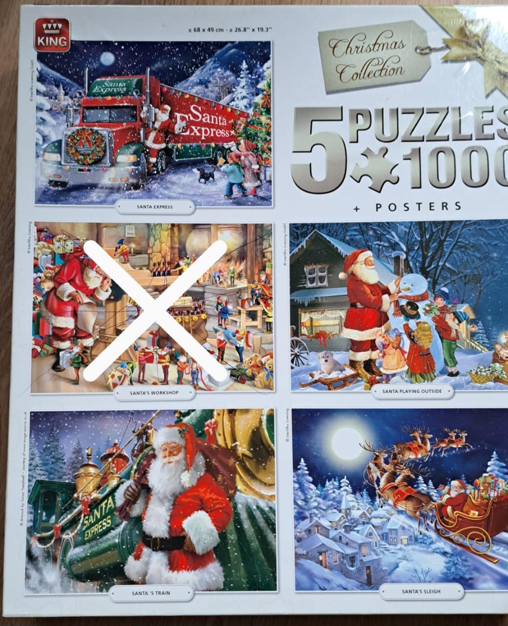 Legpuzzel 4 x 1000 stukjes.  Puzzel 4 x kerst collection.