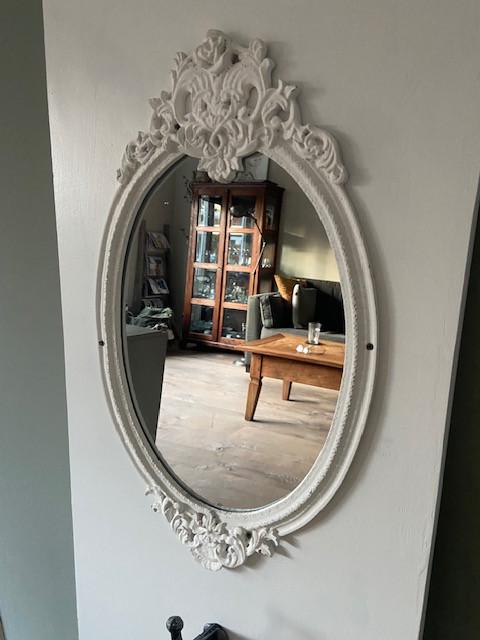 Brocante kapstok/spiegel