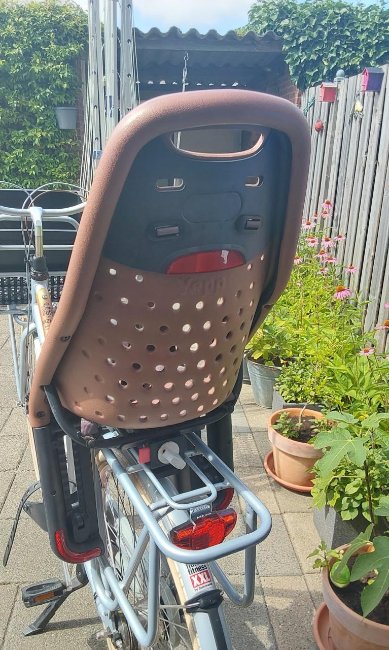 Thule Yepp Maxi Easyfit fietsstoeltje voor een max gewicht van 22 kg.