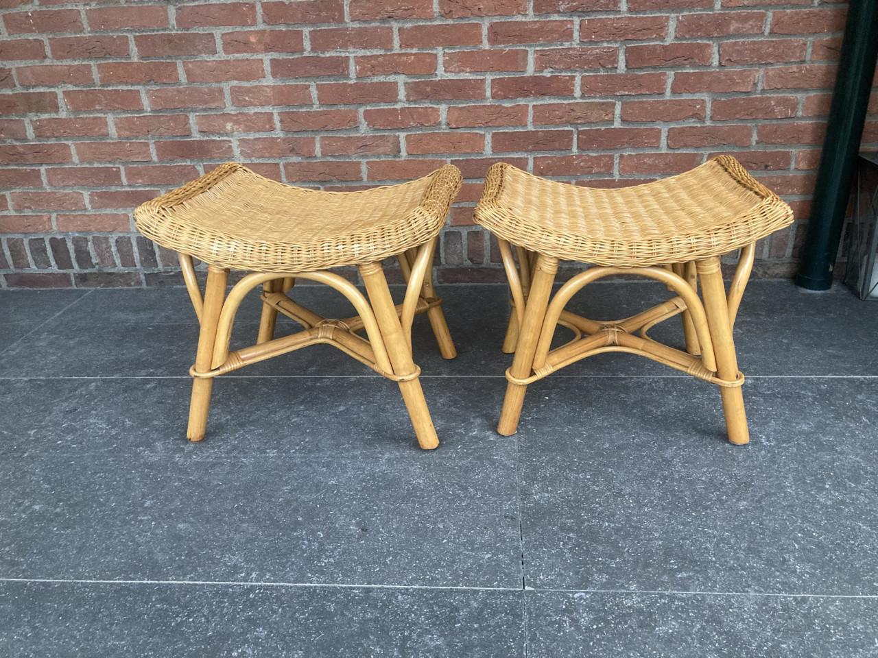 Rotan bankjes 2 stuks