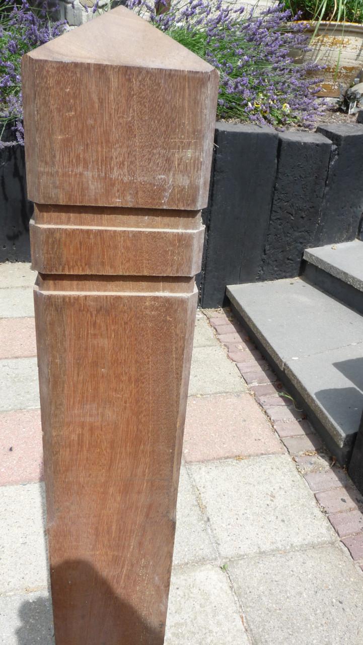 Bankirai tuinpalen met diamantkop 4x
