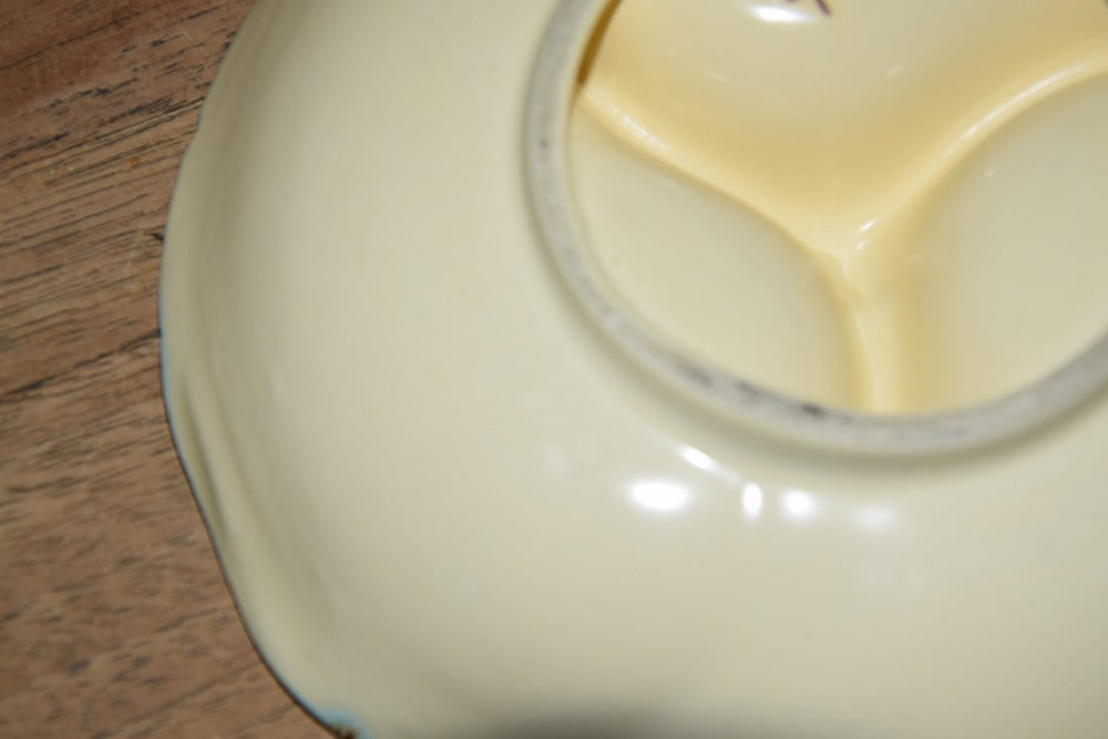Keramisch art deco schaaltje - Vintage drip glaze