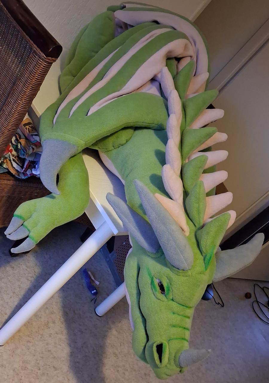 XXL draak 250cm knuffel handgemaakt!
