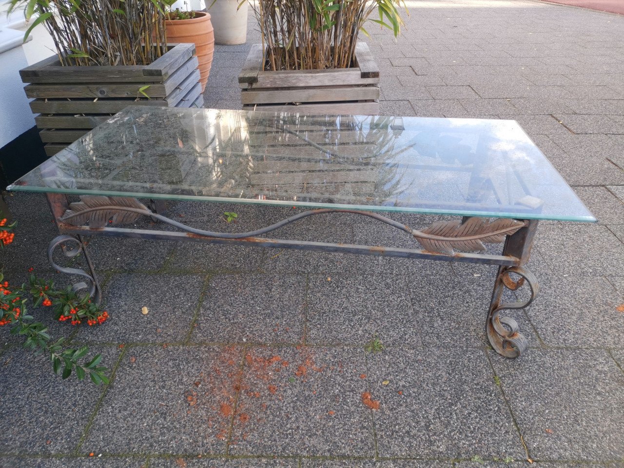 Smeedijzeren tuintafel