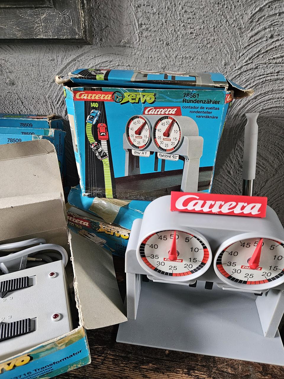 Grote vintage set Carrera Servo 140 racebaan onderdelen-