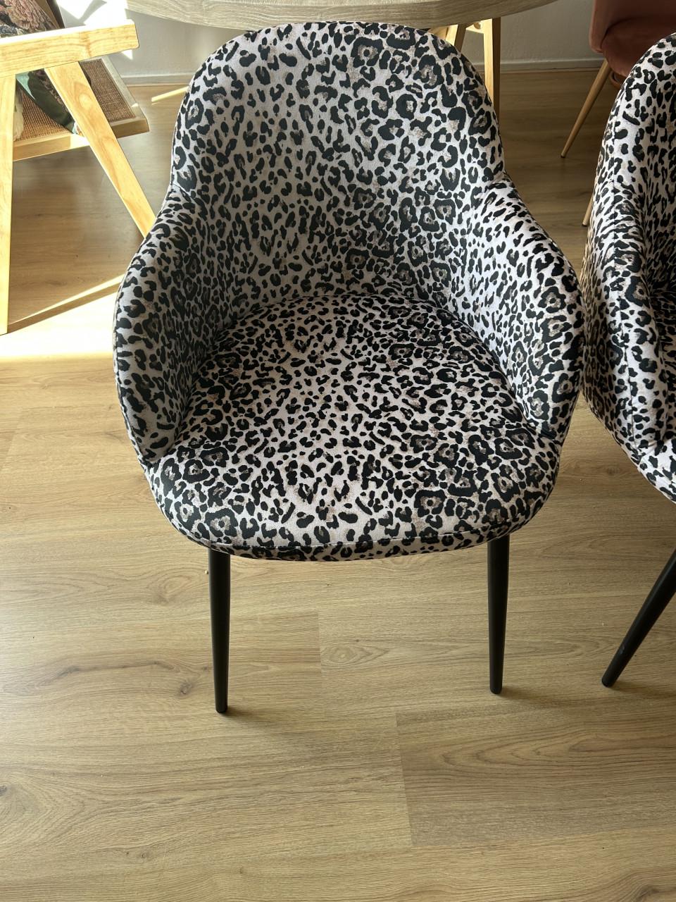 Eetkamer stoel panterprint 2x