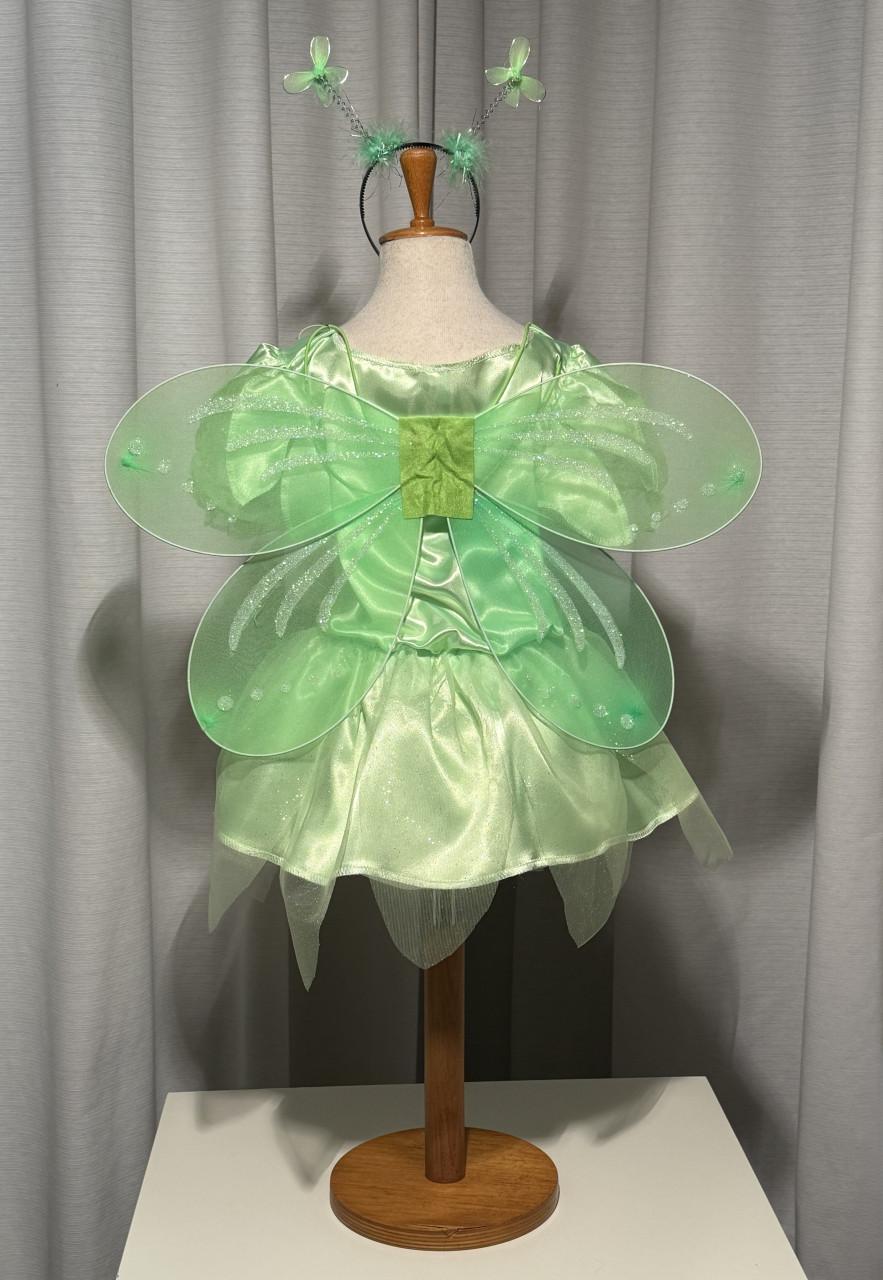 Nieuw 104-110-116 Tinkerbel Elfje Jurk Vleugels Staf Diadeem