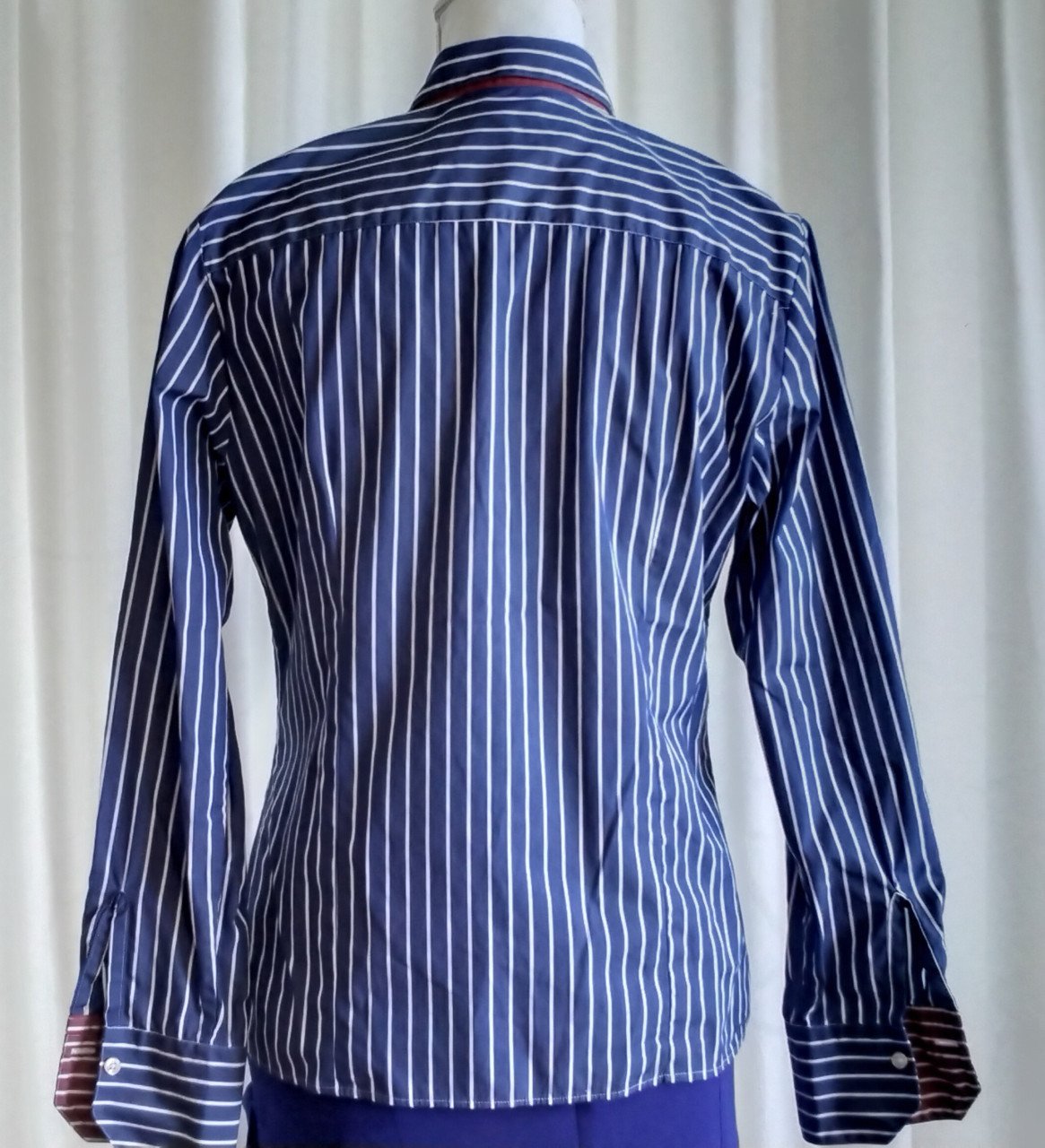 Blauwe gestreepte blouse