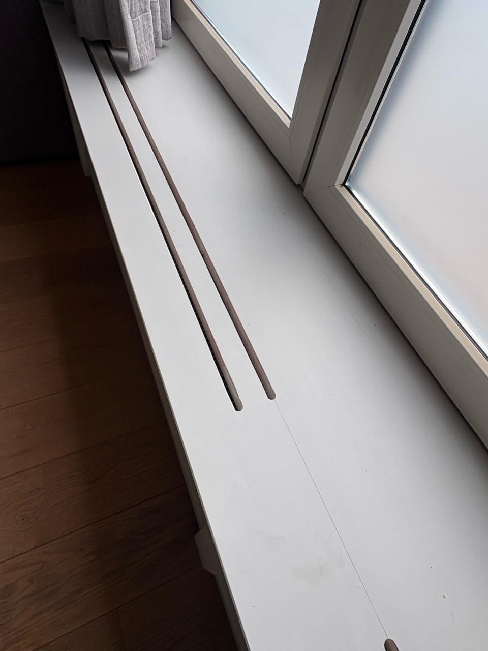 Houten radiatorbekleding - schilderbaar - 3,10m lang