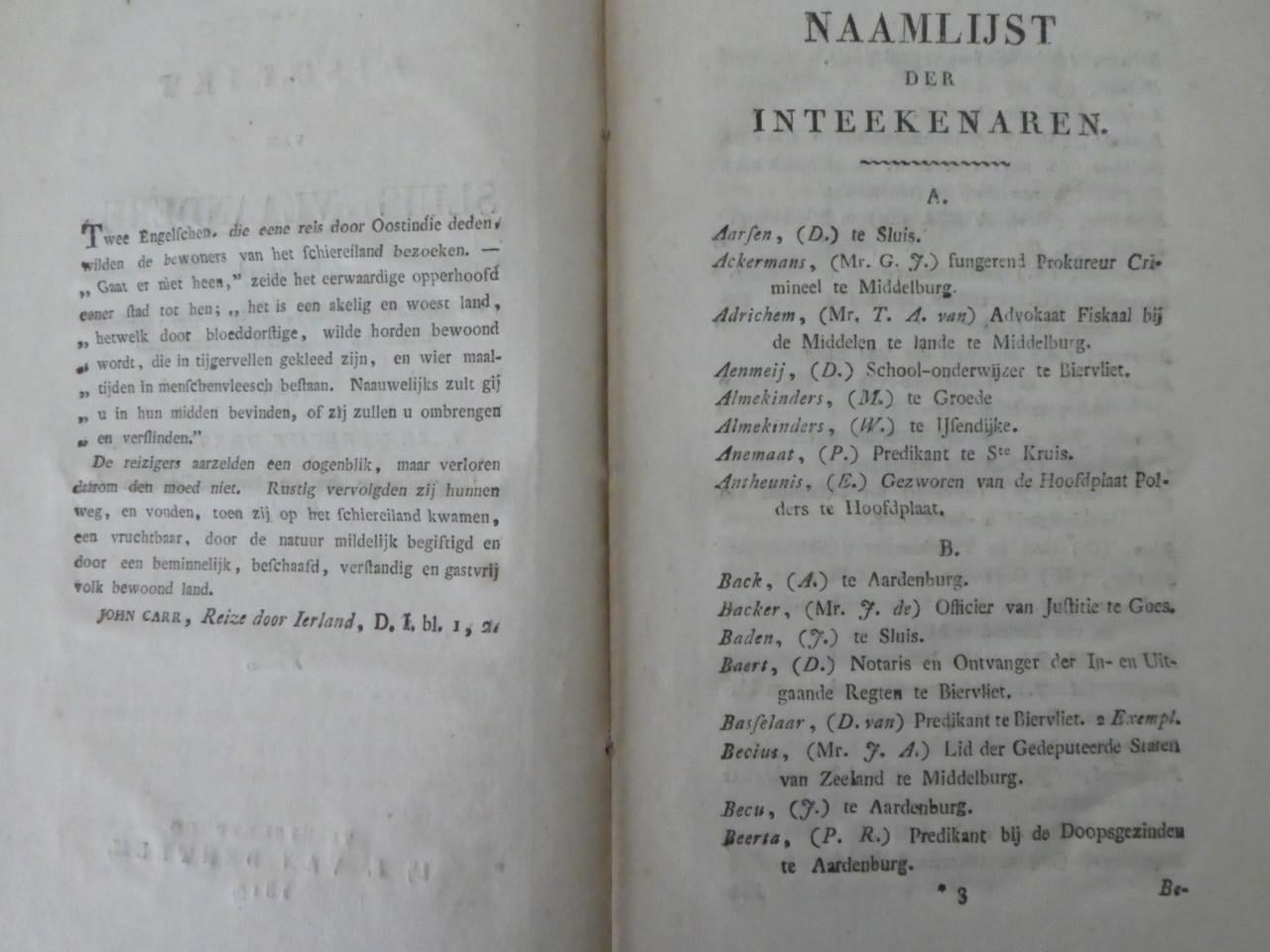 Het Distrikt van Sluis in Vlaanderen 1819 – J.Ab Utrecht Dresselhuis