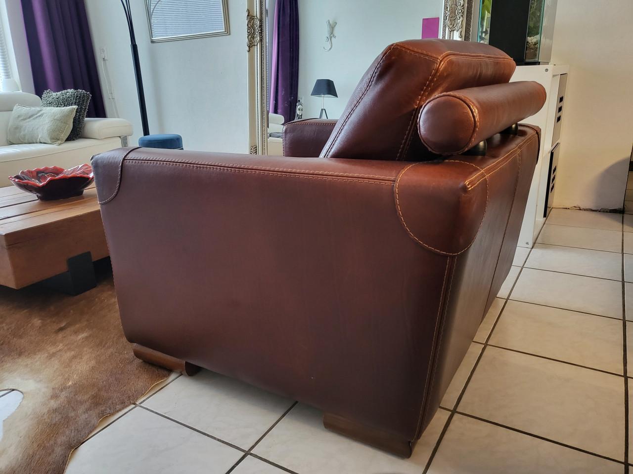 Mooie stoere leren fauteuil