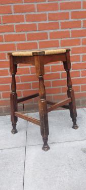 Vintage barkrukken (3 stuks) met rieten zitting