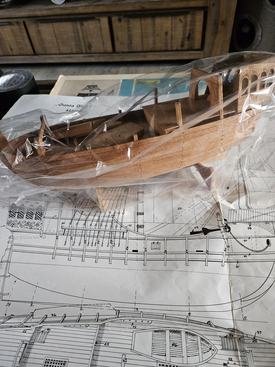 Prachtige jaren 60 Billing Boats bouwdoos van het zeilschip Santa Maria....