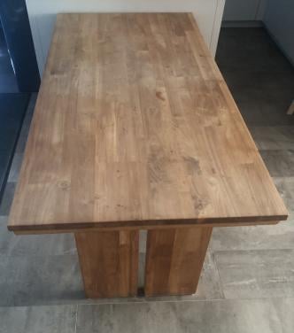 Onbehandeld teakhouten eettafel (180x90cm)