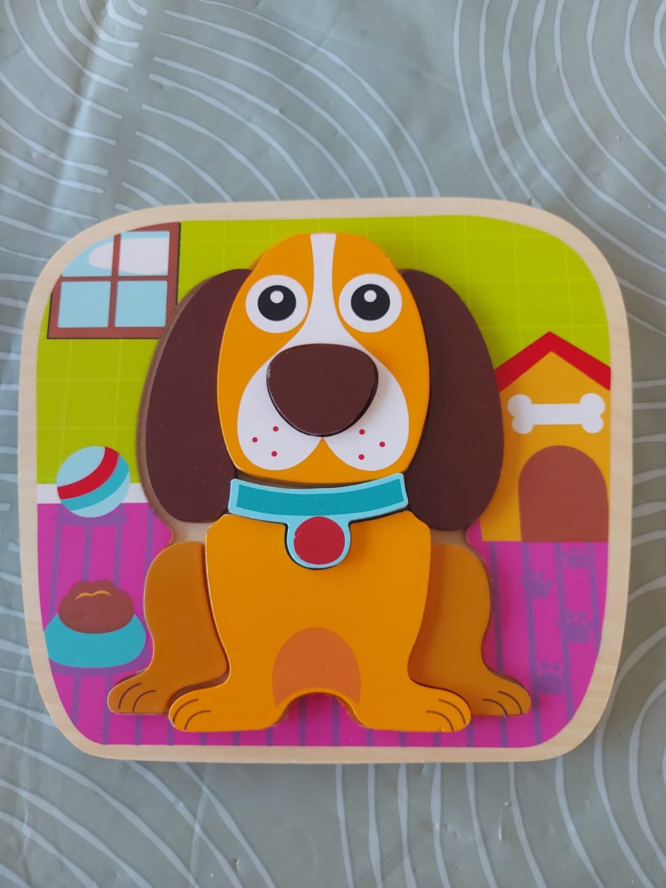 Leuke (als nieuwe) houten puzzel Hond voor de allerkleinsten