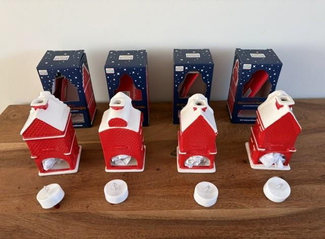 Nieuw | 4 Hollandse Huisjes met Twinkelend Ledlicht