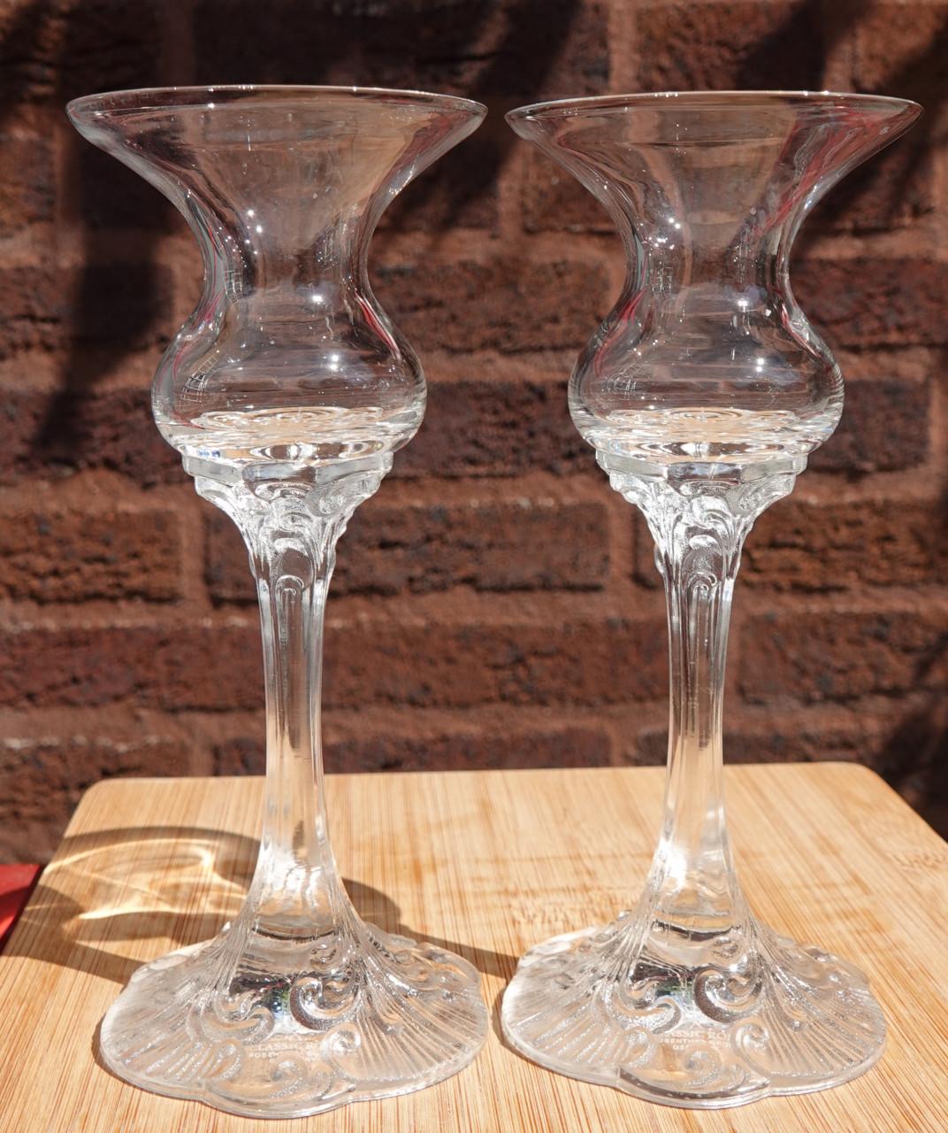 2 Rosenthal Classic Rose kristallen kandelaars Monbijou