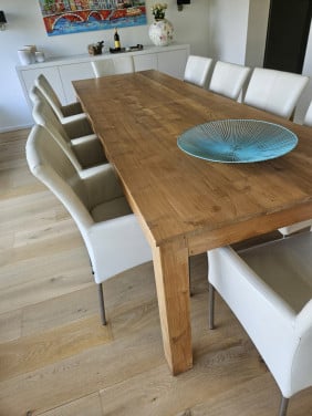 Eetkamerstoelen,  wit leer