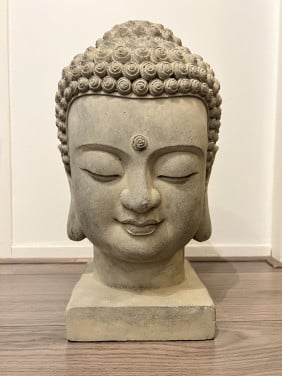 Boeddha kop van steen 40 cm
